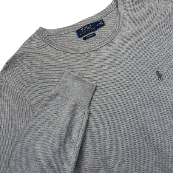 Polo Ralph Lauren Other - Polo Ralph Lauren Pima Cotton Sweater Men L Gray Crewneck Knit Pony Logo